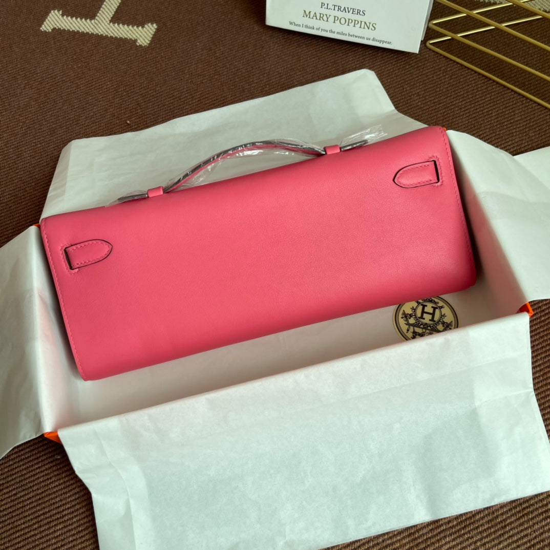 HM Kelly Cut 31cm Rosa Swift Cuero Ghw