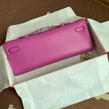 HM Kelly Cut 31cm Fucsia Swift Leather Ghw