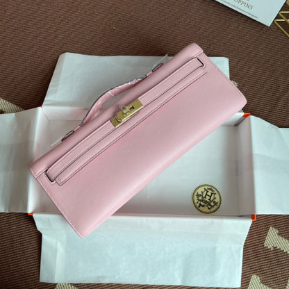HM Kelly Cut 31cm Flamingo Swift Cuero Ghw