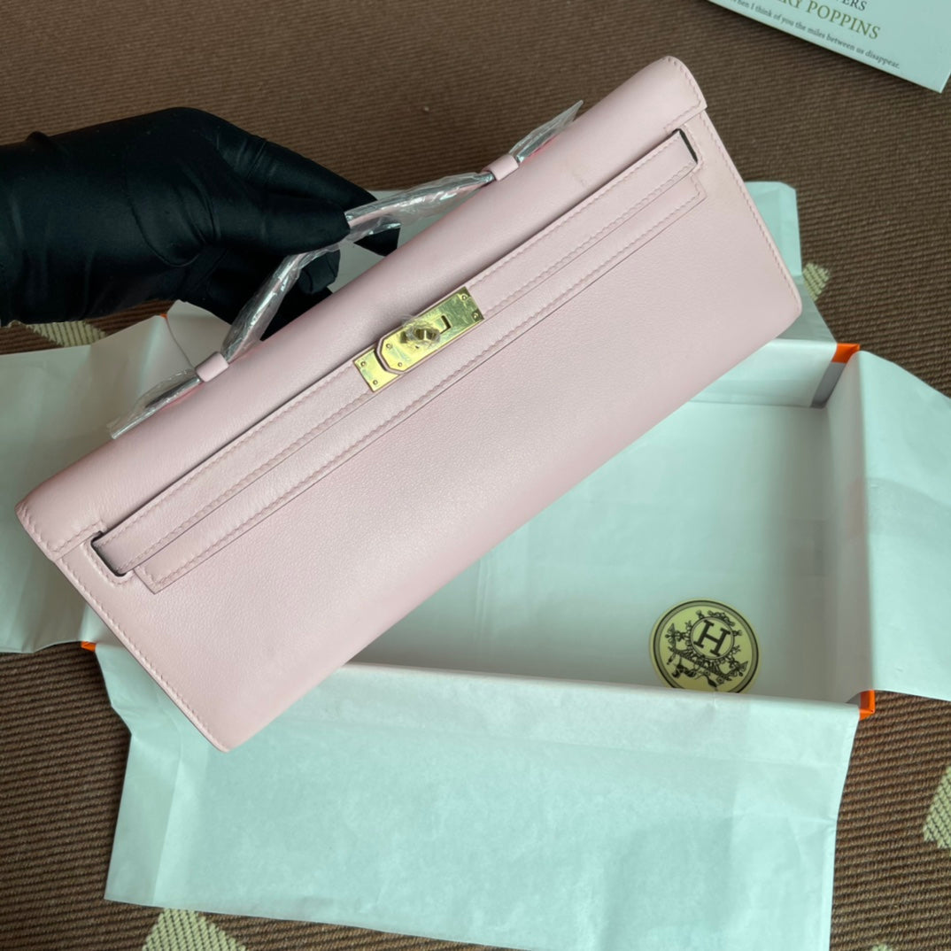 HM Kelly Cut 31cm Flamingo Swift Cuero Ghw