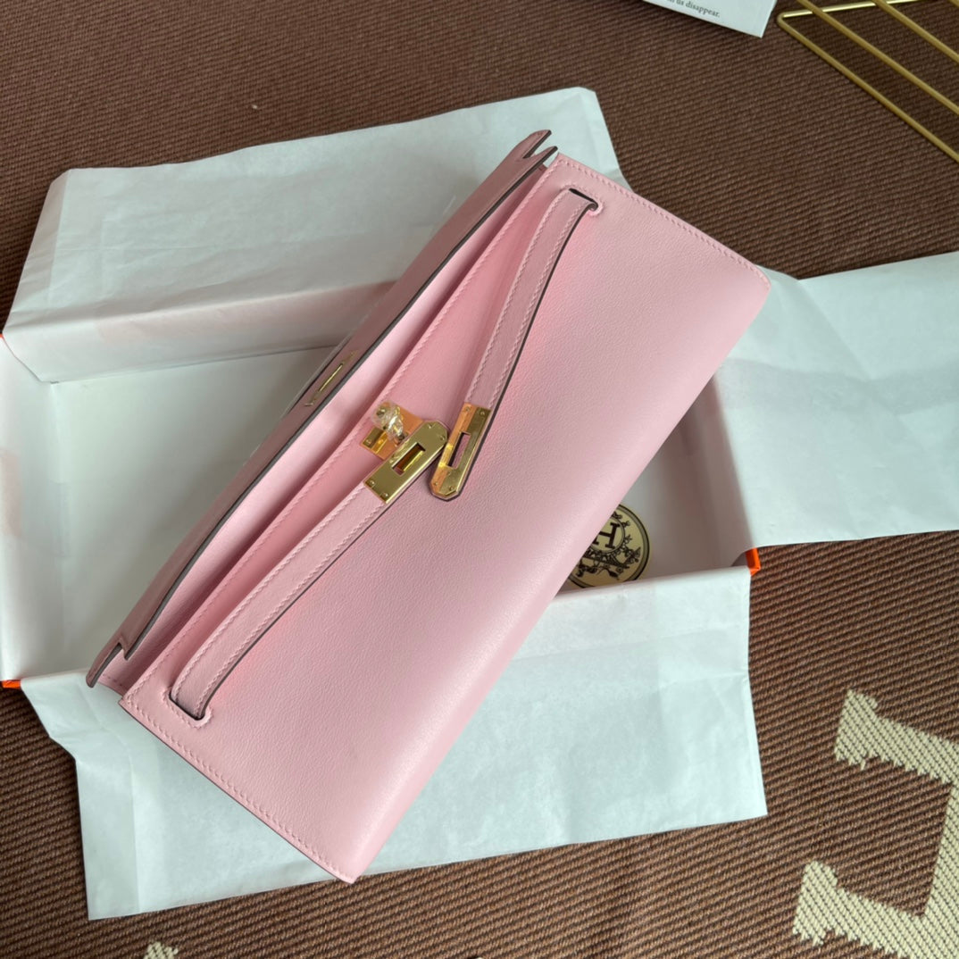 HM Kelly Cut 31cm Flamingo Swift Cuero Ghw