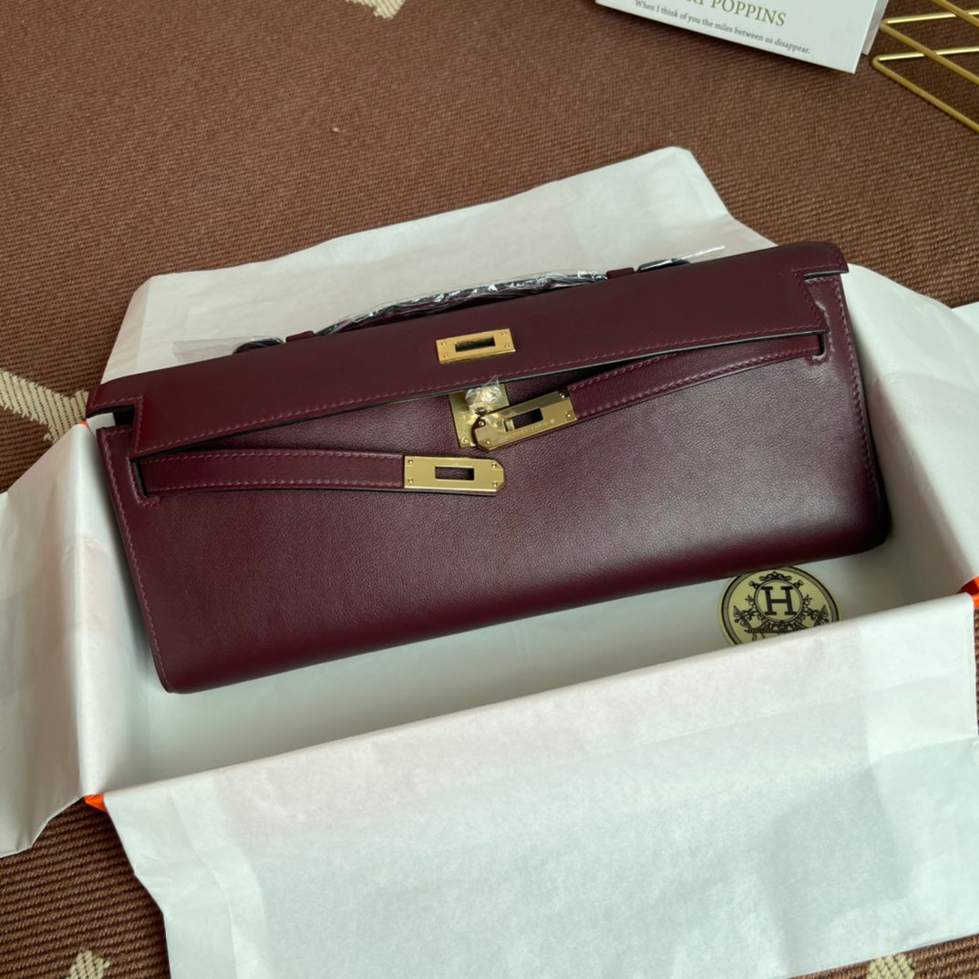 HM Kelly Cut 31 cm Cuero Swift Granate Ghw