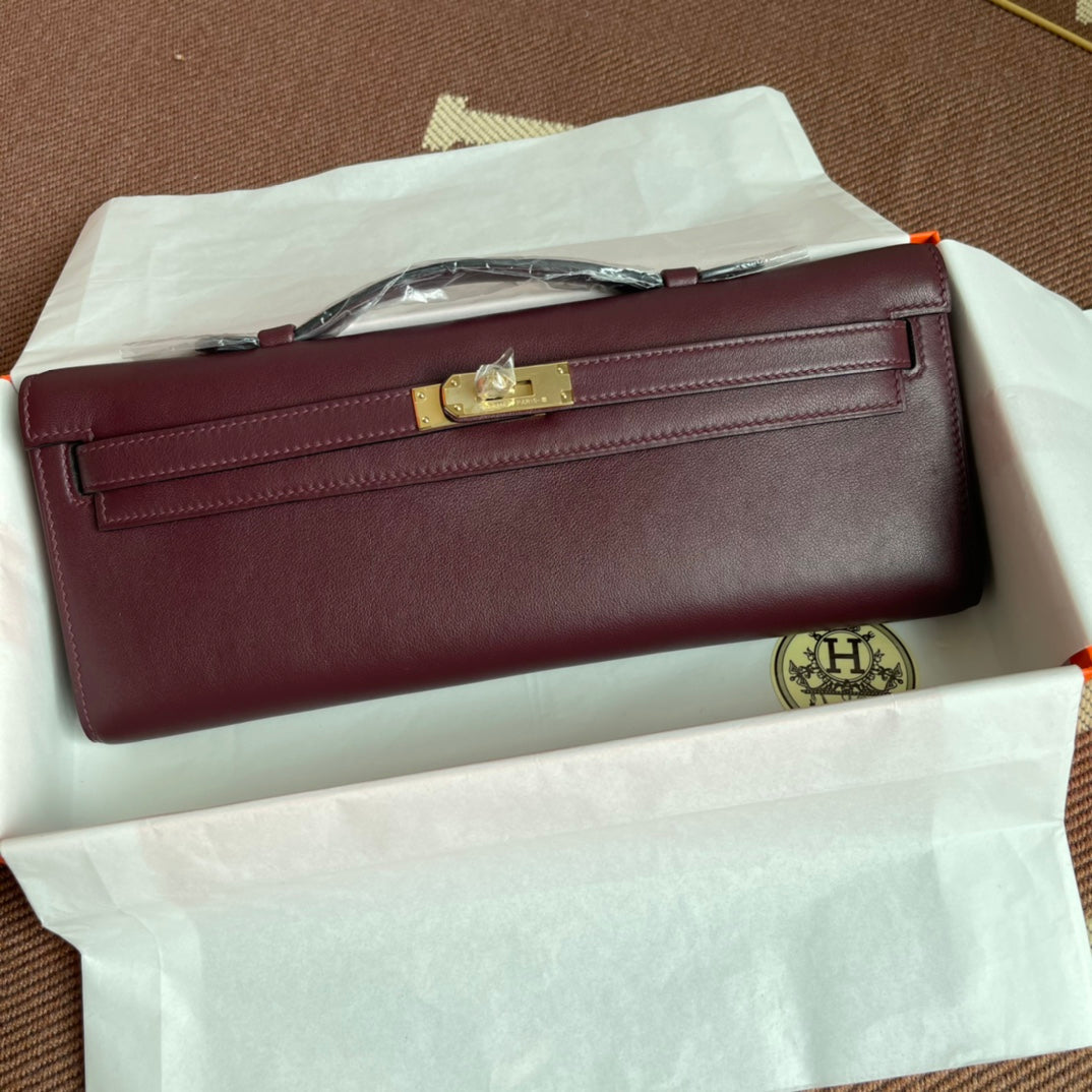 HM Kelly Cut 31 cm Cuero Swift Granate Ghw