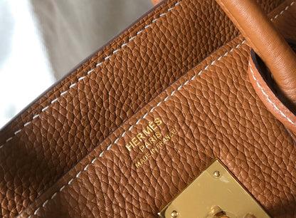 HM BIRKIN 35 CM CUERO TOGO TAN HERRAJES DORADOS