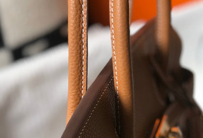 HM BIRKIN 35 CM CUERO TOGO TAN HERRAJES DORADOS