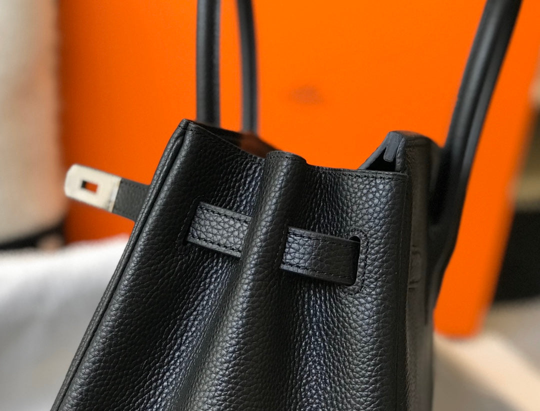BOLSO HM BIRKIN 35 CM NEGRO TOGO HERRAJES PLATEADOS
