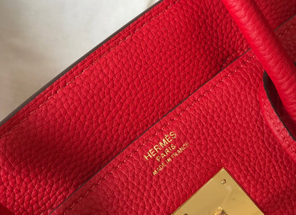 HM BIRKIN 35CM PIEL TOGO ROJA CON HERRAJES DORADOS