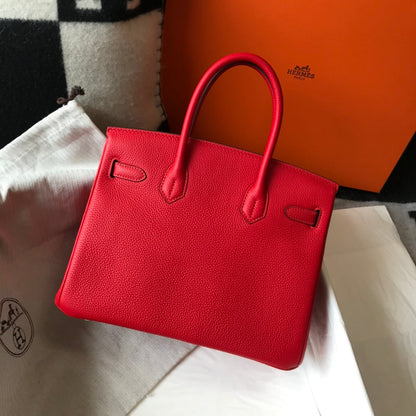 HM BIRKIN 35CM PIEL TOGO ROJA CON HERRAJES DORADOS