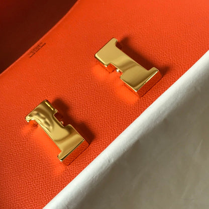 Constance 24 naranja rojo Epsom cuero herrajes dorados