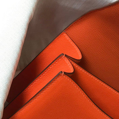 Constance 24 naranja rojo Epsom cuero herrajes dorados