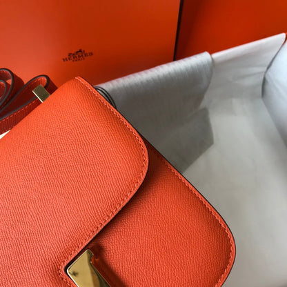 Constance 24 naranja rojo Epsom cuero herrajes dorados