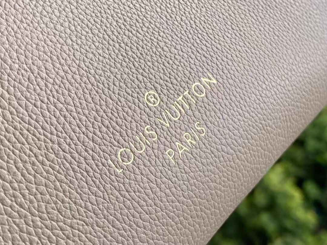 on my size pm 25cm greige calfskin brown monogram canvas