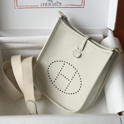 Mini Evelyne 18cm Blanco Togo Ghw