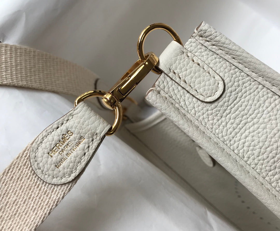 Mini Evelyne 18cm Blanco Togo Ghw