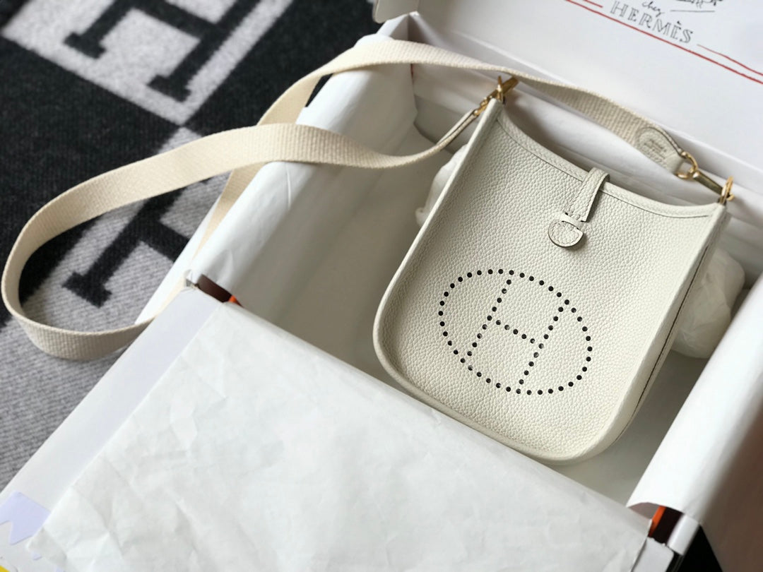 Mini Evelyne 18cm Blanco Togo Ghw