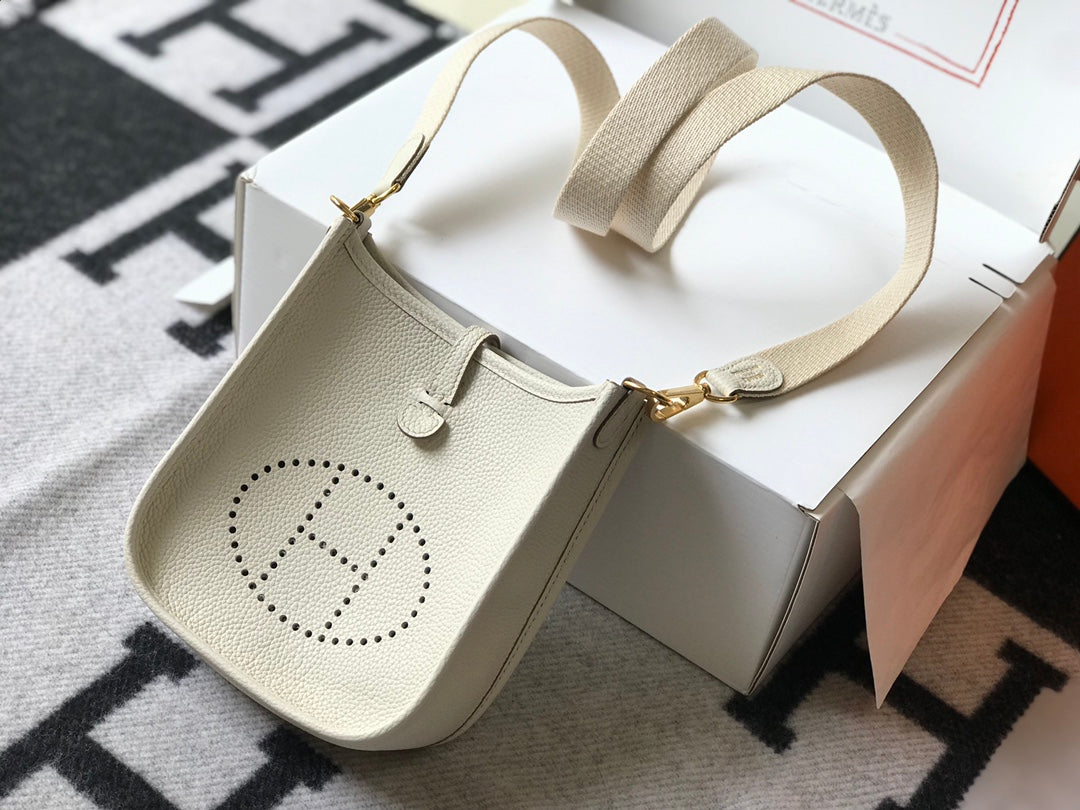 Mini Evelyne 18cm Blanco Togo Ghw