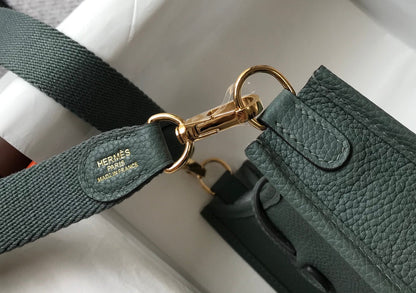 Mini Evelyne 18cm Verde Gris Togo Ghw