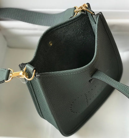 Mini Evelyne 18cm Verde Gris Togo Ghw