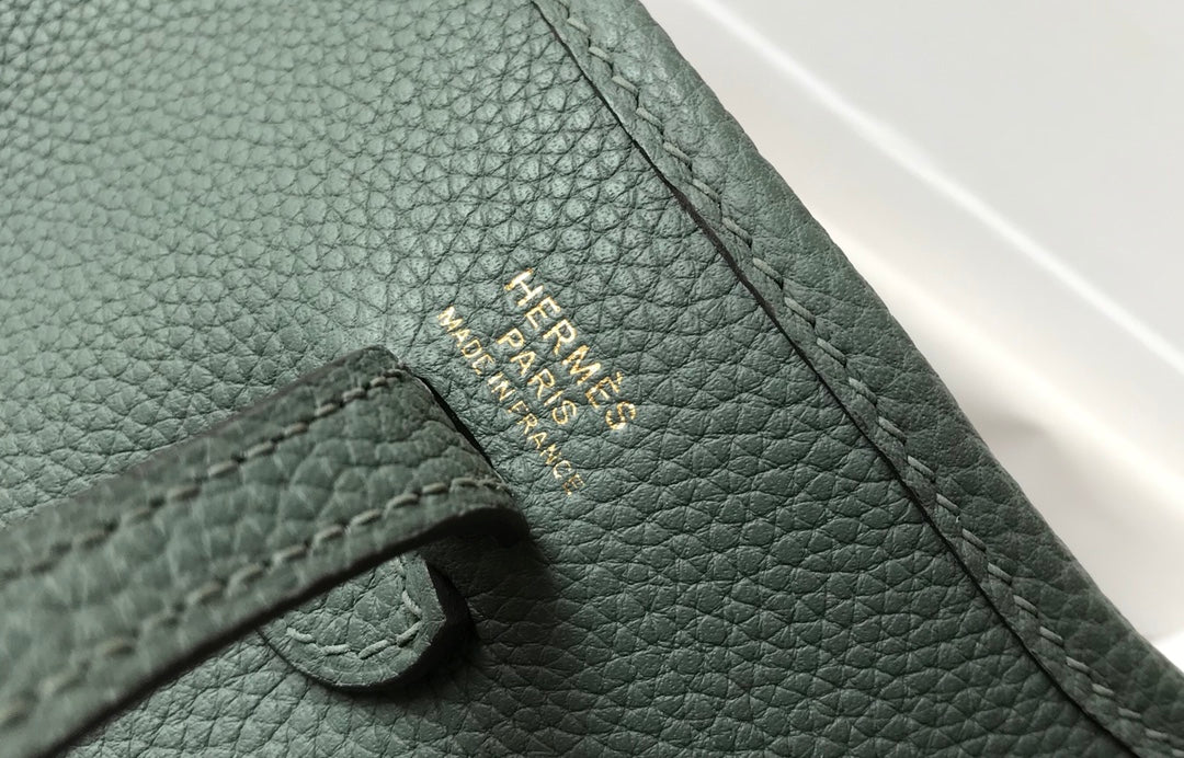 Mini Evelyne 18cm Verde Gris Togo Ghw