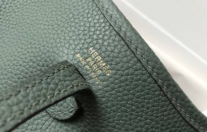 Mini Evelyne 18cm Verde Gris Togo Ghw