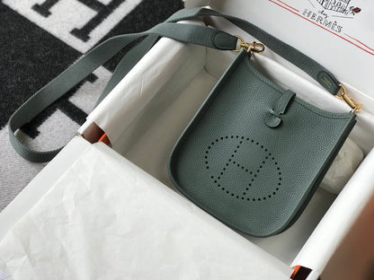 Mini Evelyne 18cm Verde Gris Togo Ghw