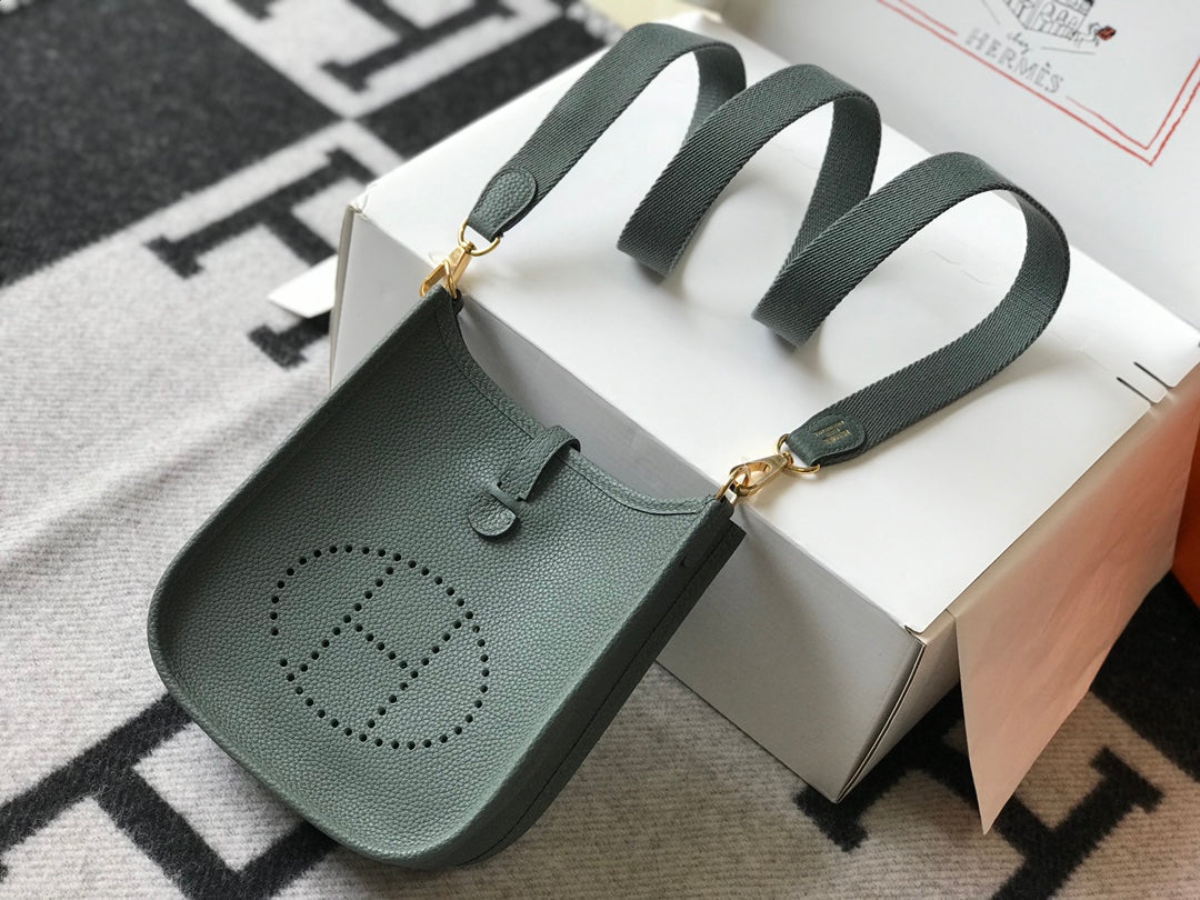 Mini Evelyne 18cm Verde Gris Togo Ghw