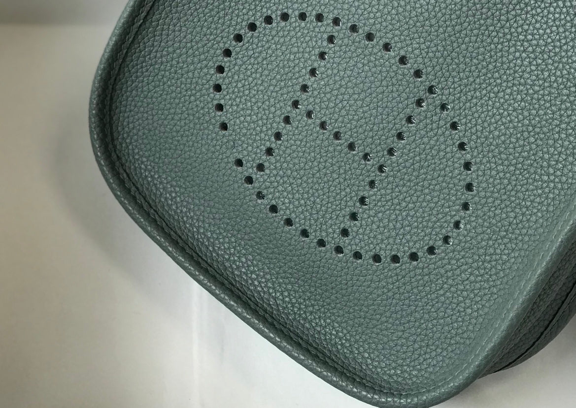 Mini Evelyne 18cm Verde Gris Togo Ghw