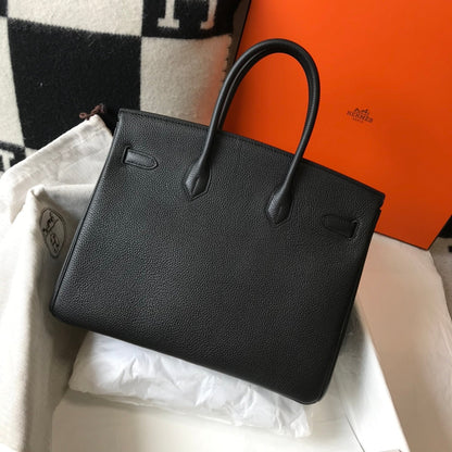 BOLSO HM BIRKIN 35 CM NEGRO TOGO HARDWARE DORADO
