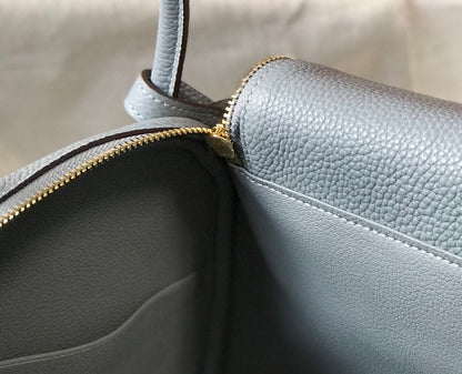 HM LINDY 26 BAG TEMPERED GRAY TAURILLON CLEMENCE LEATHER