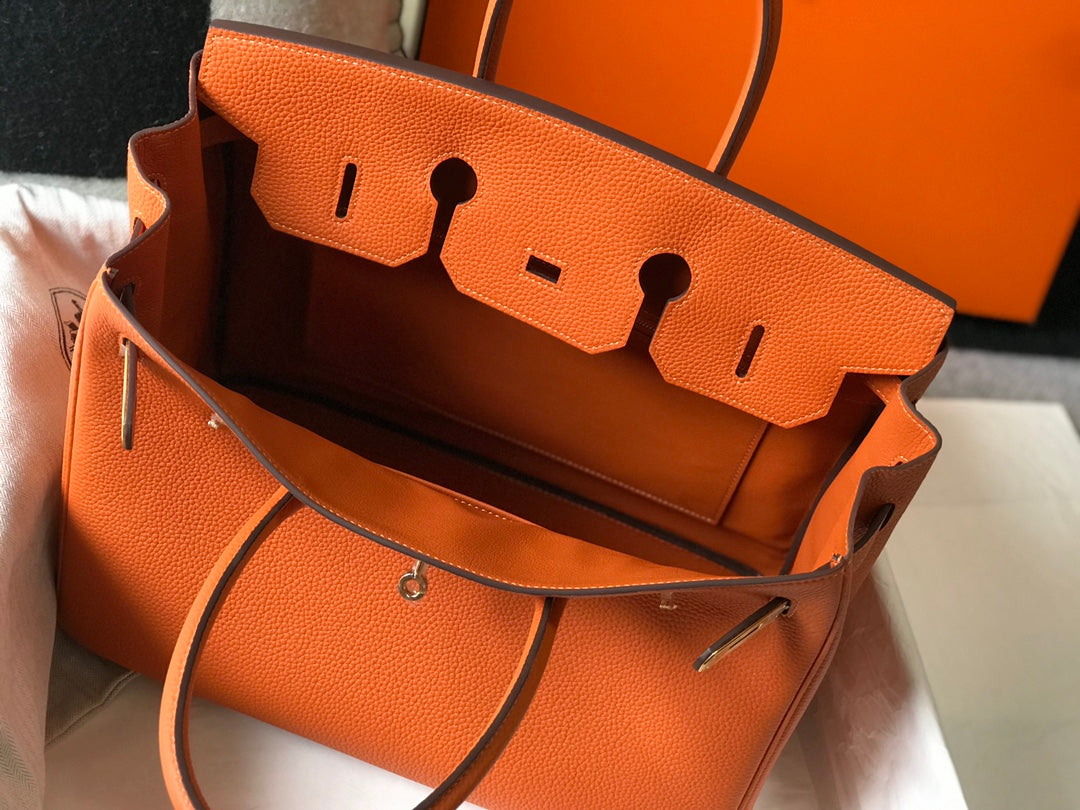 BOLSO HM BIRKIN 35 CM NARANJA TOGO HARDWARE DORADO