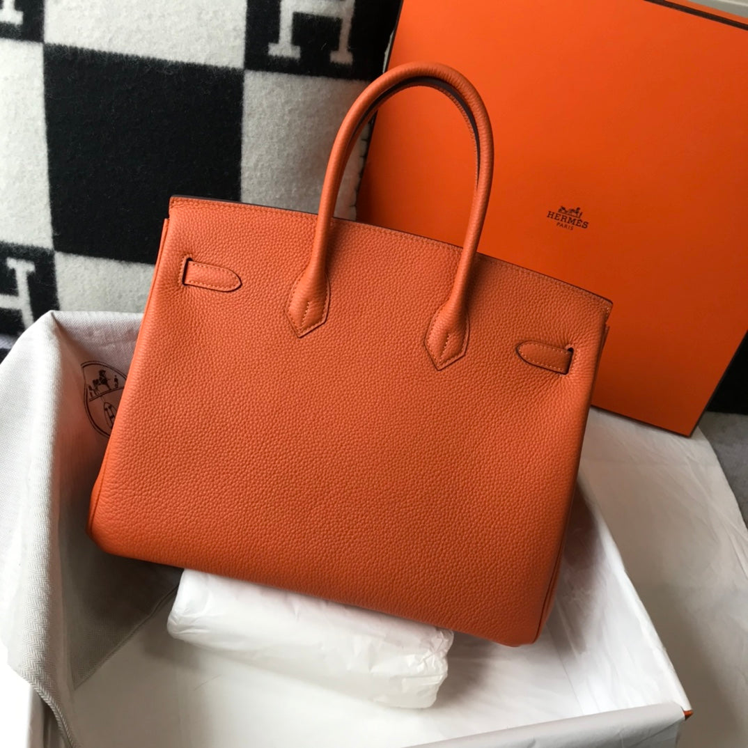 BOLSO HM BIRKIN 35 CM NARANJA TOGO HARDWARE DORADO