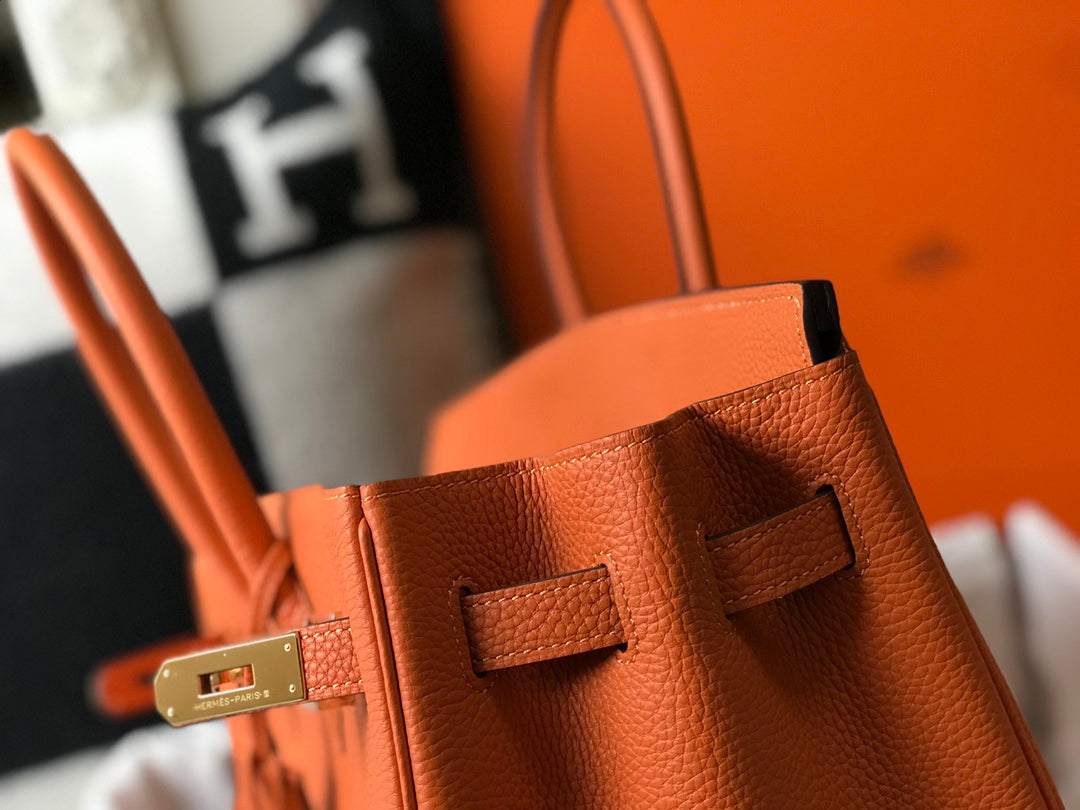 BOLSO HM BIRKIN 35 CM NARANJA TOGO HARDWARE DORADO