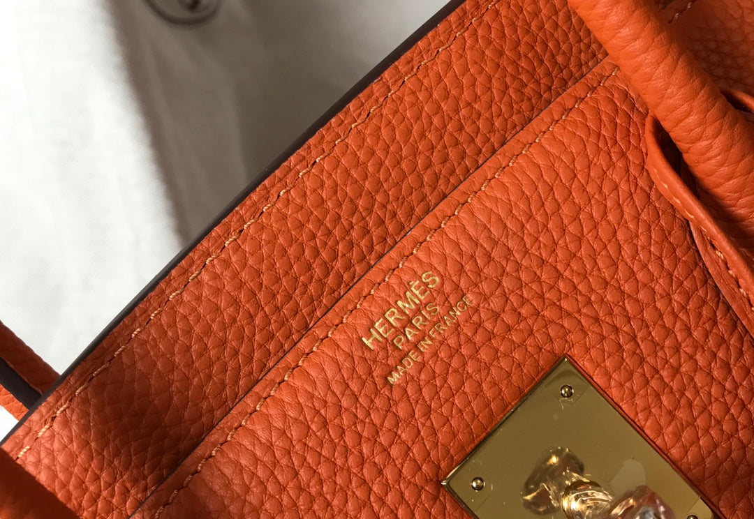 BOLSO HM BIRKIN 35 CM NARANJA TOGO HARDWARE DORADO