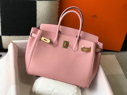 HM BIRKIN 35CM PIEL TOGO ROSA HERRAJES DORADOS
