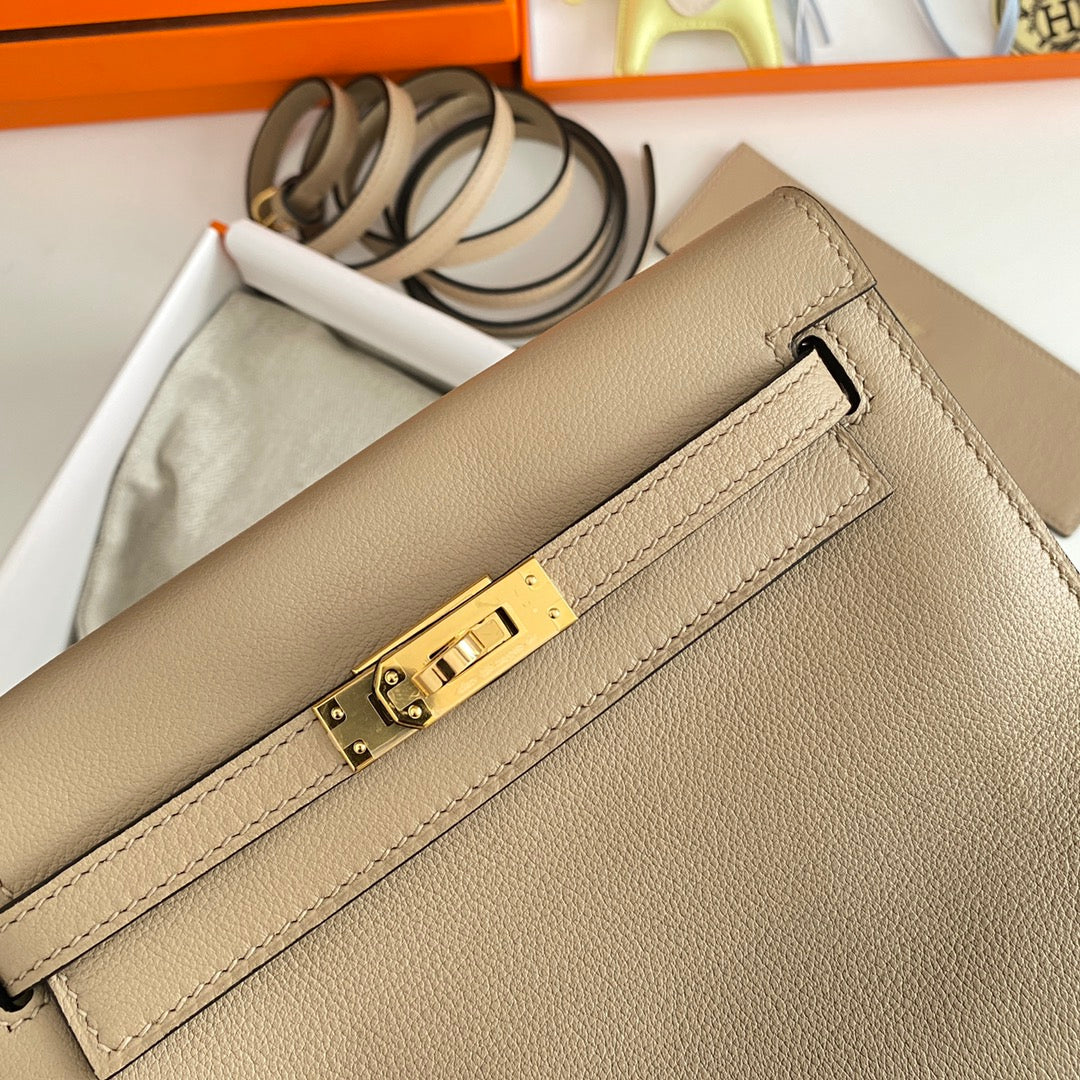 Kelly Danse II 22 cm Beige Evercolor Cuero Ghw