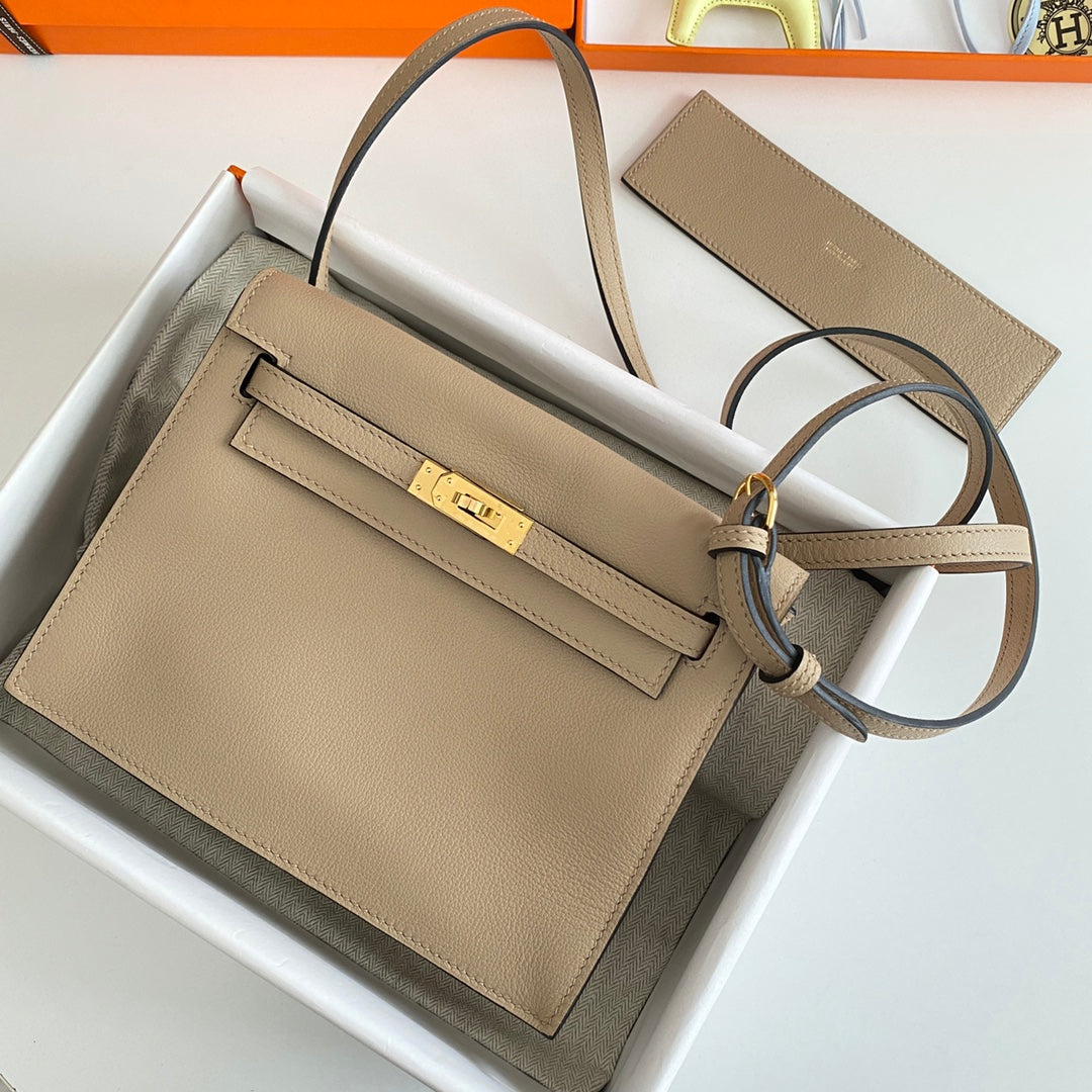 Kelly Danse II 22 cm Beige Evercolor Cuero Ghw