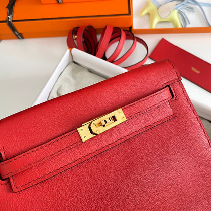 Kelly Danse II 22cm Cuero Evercolor Rojo Ghw