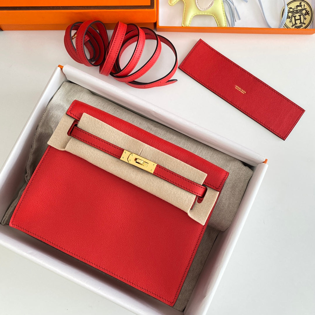 Kelly Danse II 22cm Cuero Evercolor Rojo Ghw