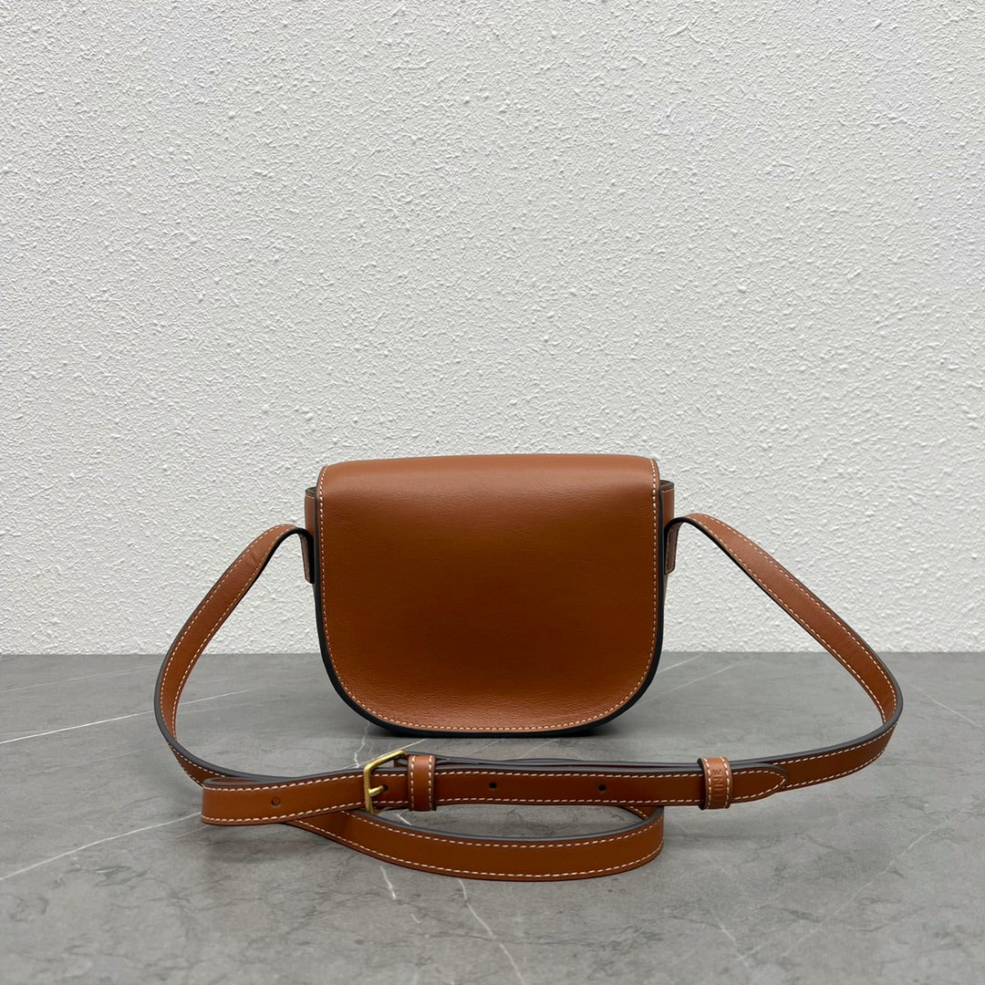 FOLCO CUIR TRIOMPHE 18 EN PIEL DE BECERRO ROJO MARRÓN