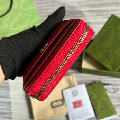CARTERA GG MARMONT MINI 11 PIEL DE BECERRO ROJO CEREZA