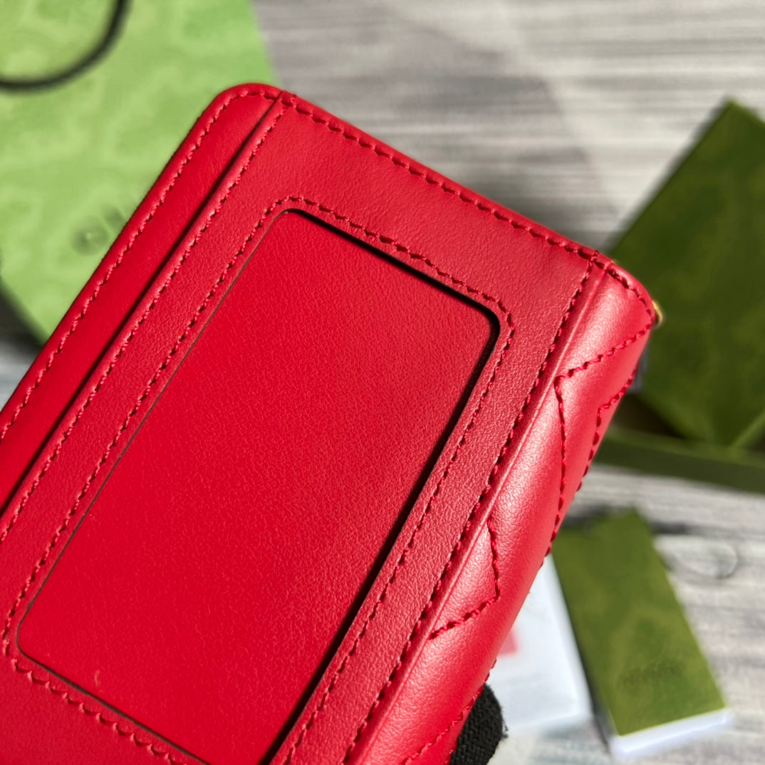 CARTERA GG MARMONT MINI 11 PIEL DE BECERRO ROJO CEREZA