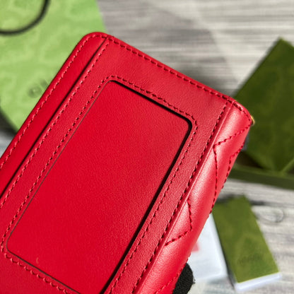 CARTERA GG MARMONT MINI 11 PIEL DE BECERRO ROJO CEREZA