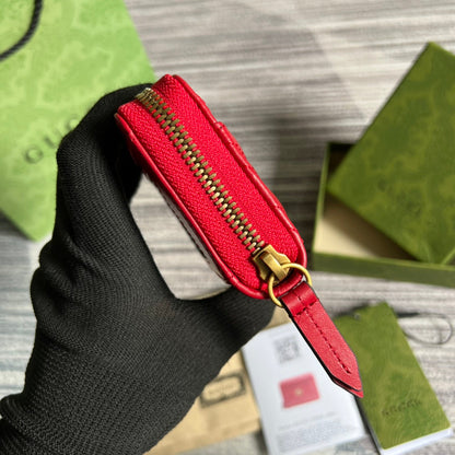 CARTERA GG MARMONT MINI 11 PIEL DE BECERRO ROJO CEREZA