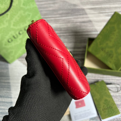 CARTERA GG MARMONT MINI 11 PIEL DE BECERRO ROJO CEREZA