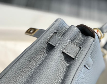 HM KELLY 25 CM LINO AZUL TOGO HARDWARE DORADO