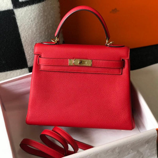 HM KELLY 25 CM TOGO ROJO HARDWARE DORADO