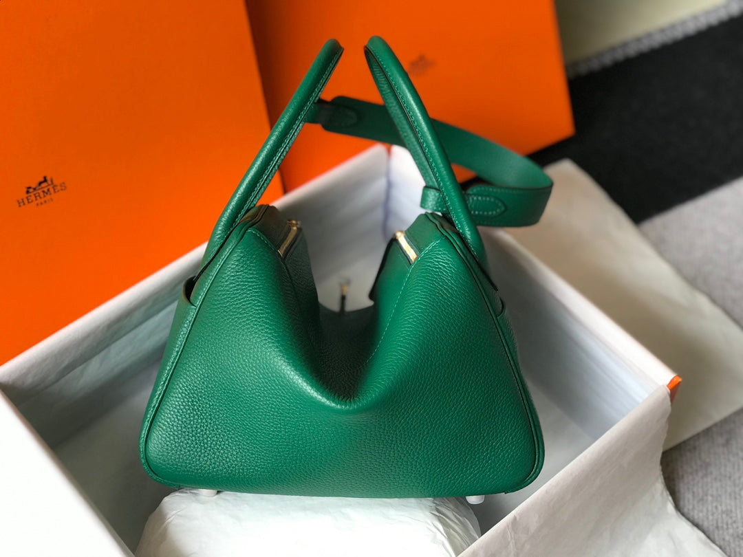 HM LINDY 30 BAG CASTLETON GREEN TAURILLON CLEMENCE LEATHER