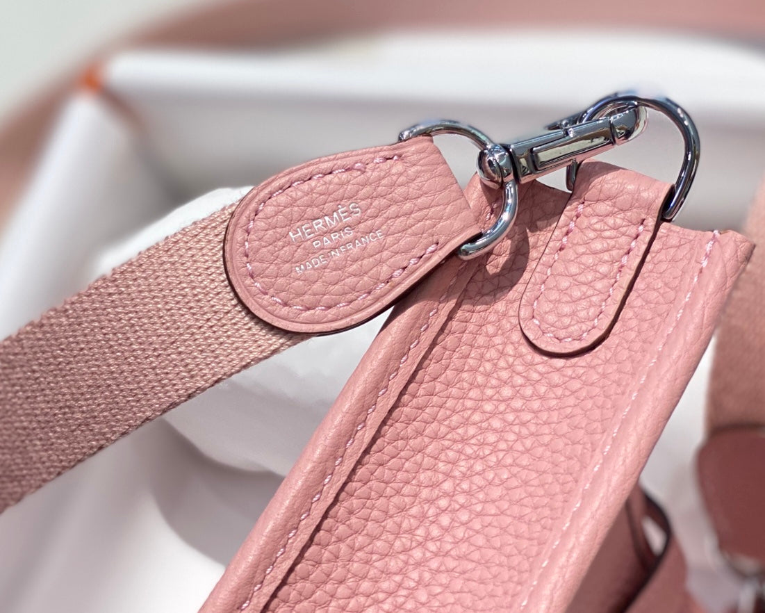 Mini Evelyne 18 cm Rosa Togo Herrajes plateados