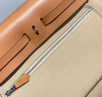Herbag 31 Toile Lona Beige Claro Piel de Vaca Dorada