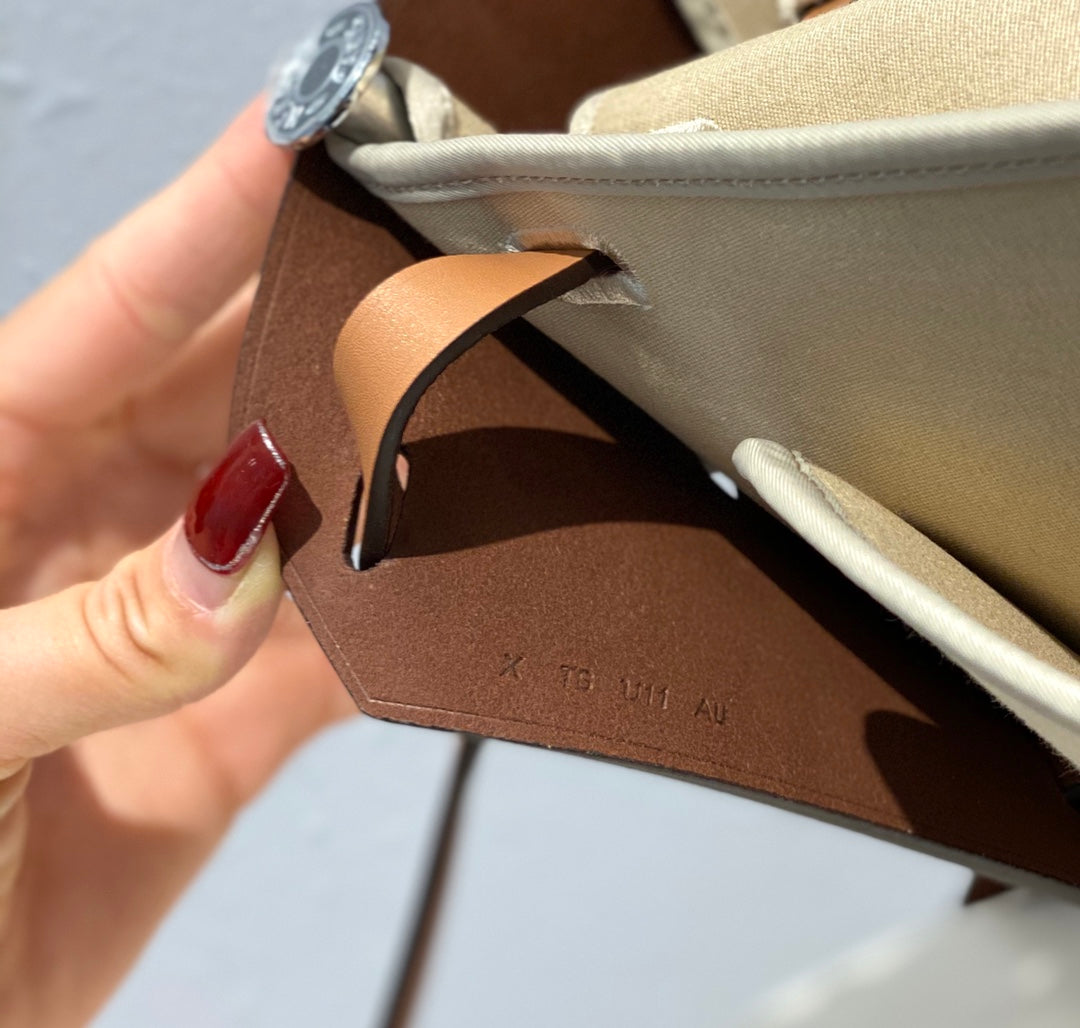Herbag 31 Toile Lona Beige Claro Piel de Vaca Dorada